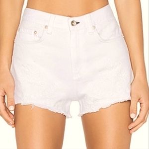 New Rag & Bone Justine White Embroidered Eyelet Shorts size 28